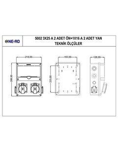  KOMBİNASYON PANOSU (3x25A-2ADET+1x16A-2ADET) NEAD 5002