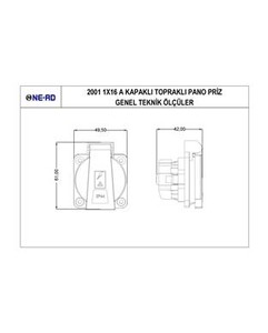  1x16A KAPAKLI PANO PRİZİ NEAD 2001